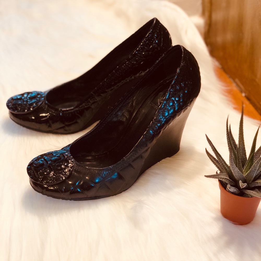 Tory Burch Patent Leather Wedges